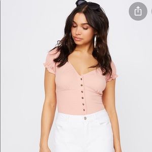 (3/$15) Button Up Peasant Top